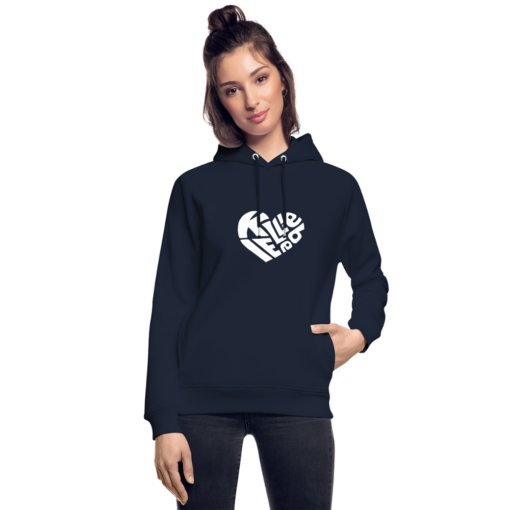 Herz Kiel Liebe weiß auf Hoodie von Stanley/Stella (unisex) – Bild 3