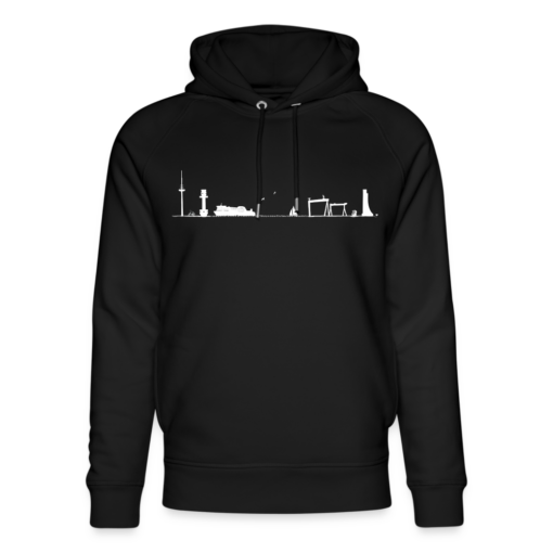 Skyline Kieler Förde weiß auf Hoodie von Stanley/Stella (unisex)