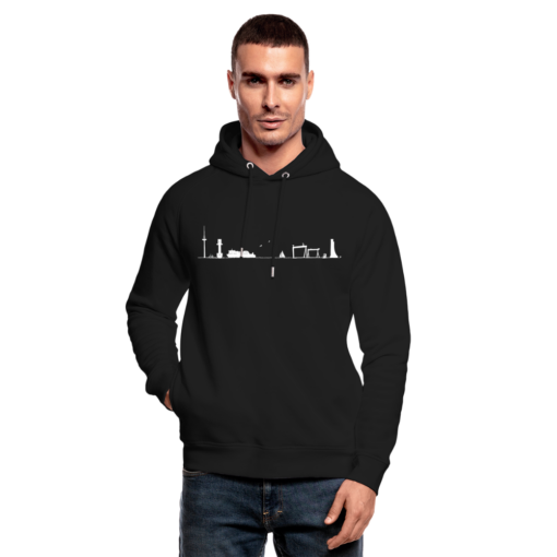 Skyline Kieler Förde weiß auf Hoodie von Stanley/Stella (unisex) – Bild 2