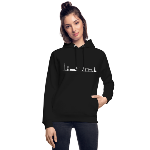 Skyline Kieler Förde weiß auf Hoodie von Stanley/Stella (unisex) – Bild 3