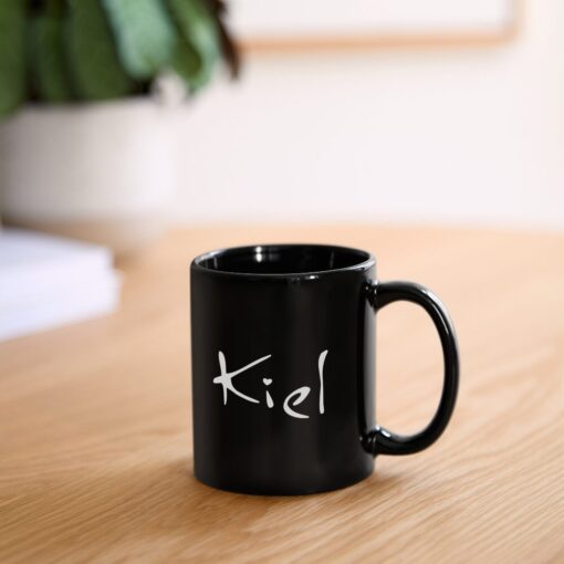 Kiel mit Herz weiß auf Tasse schwarz – Bild 4