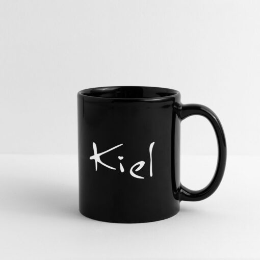 Kiel mit Herz weiß auf Tasse schwarz – Bild 2