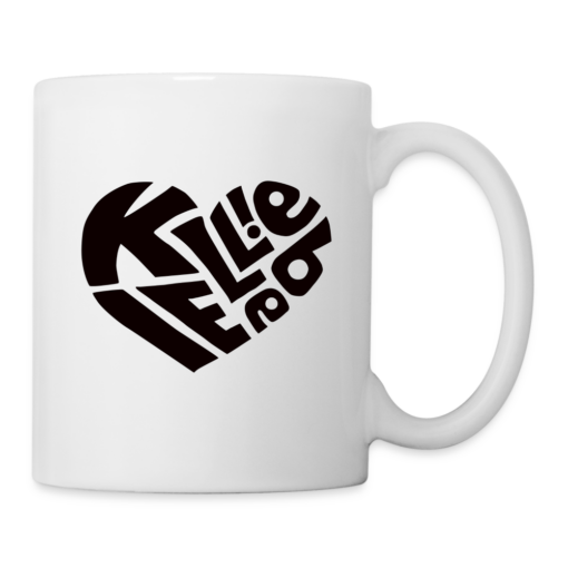 Herz Kiel Liebe schwarz auf Tasse weiß