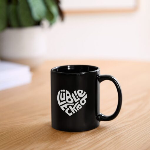 Herz Lübeck Liebe weiß auf Tasse schwarz – Bild 4