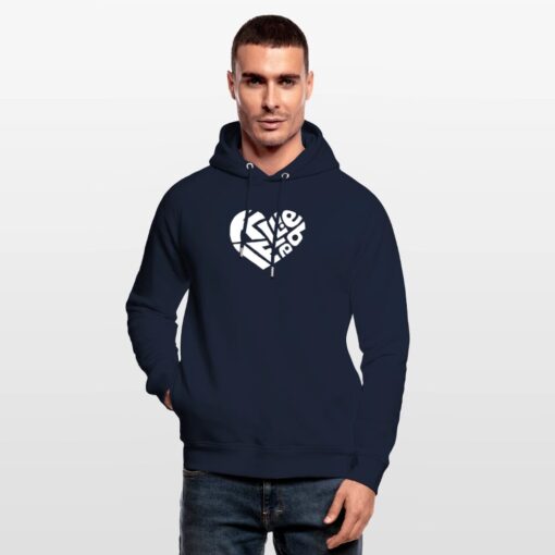 Herz Kiel Liebe weiß auf Hoodie von Stanley/Stella (unisex) – Bild 5