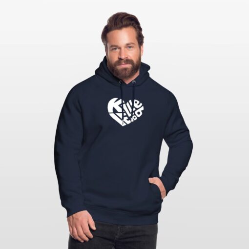 Herz Kiel Liebe weiß auf Hoodie von Stanley/Stella (unisex) – Bild 4