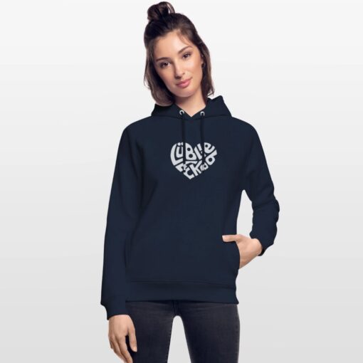 Herz Lübeck Liebe weiß auf Hoodie von Stanley/Stella (unisex) – Bild 2