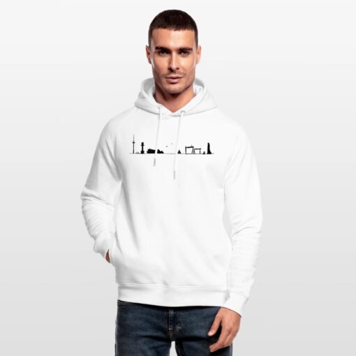 Skyline Kieler Förde schwarz auf Hoodie von Stanley/Stella (unisex) – Bild 4
