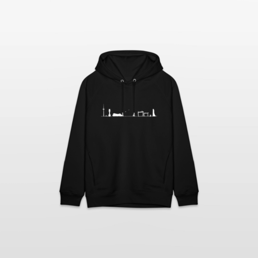 Skyline Kieler Förde weiß auf Hoodie von Stanley/Stella (unisex) – Bild 3
