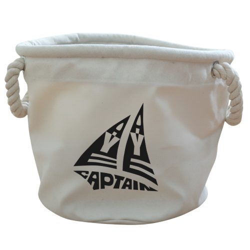 Canvas-Korb mit Segelboot "Aye aye Captain"