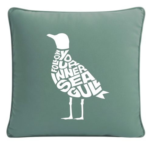 Alternative view of Kissenbezug mit Möwe "Follow your inner seagull"