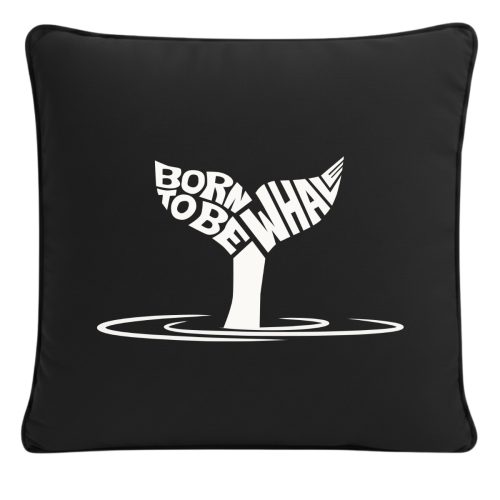 Kissenbezug mit Walflosse "Born to be whale" – Bild 3