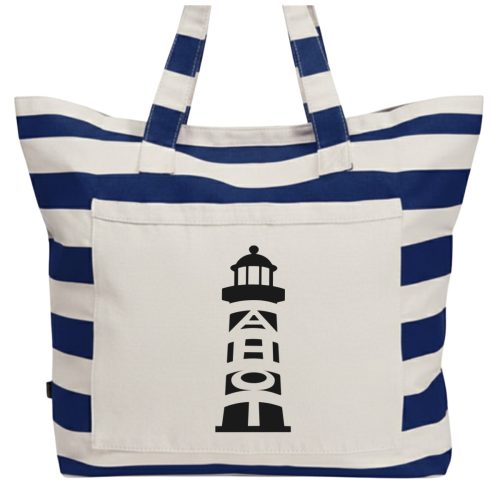 Strandtasche mit Leuchtturm "Ahoi"