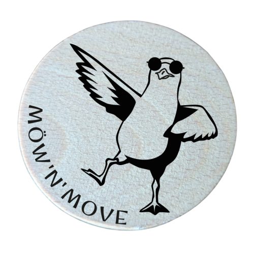 Flaschenöffner magnetisch aus Holz mit Möwe "MÖW 'N' MOVE"