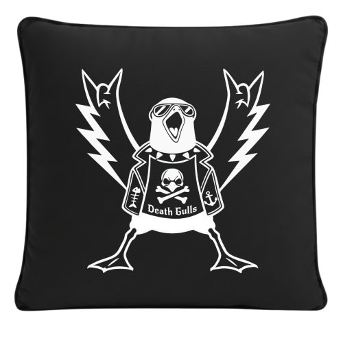 Kissenbezug mit Heavy Metal-Möwe