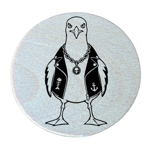 Flaschenöffner magnetisch aus Holz mit Olli von den Death Gulls