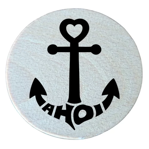 Flaschenöffner magnetisch aus Holz mit Anker Ahoi