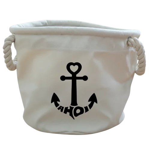 Canvas-Korb mit Anker Ahoi