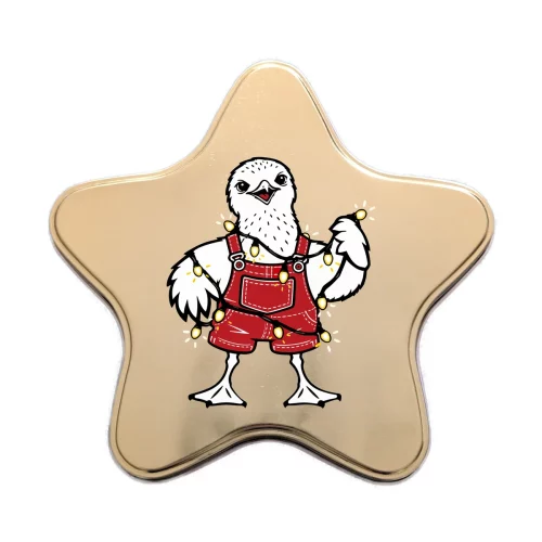 Sterndose in Gold mit Möwenküken Weihnachtsedition