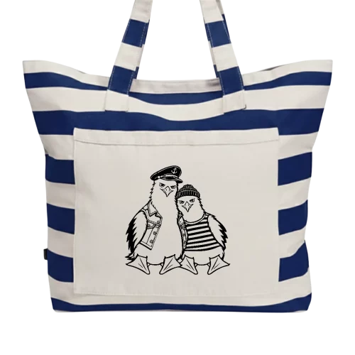 Strandtasche mit Möwenpaar